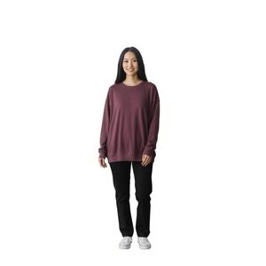 Athleta‎ Burgundy Crewneck Pullover Long Sleeve Relaxed Fit Top Size M